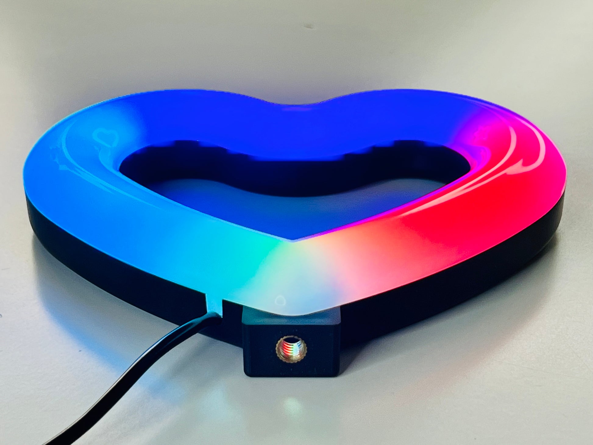 Kawaii Lighting Creator Kit - 6" Heart Shaped Ring Light Bottom with 1/4 inch female connection